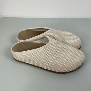 Rothy's Cream Woven Slip-On Mules